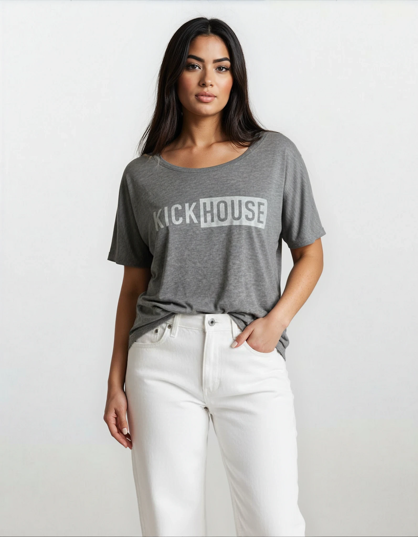 Linear Logo Women's Slouchy Tee Kickhouse Boxing