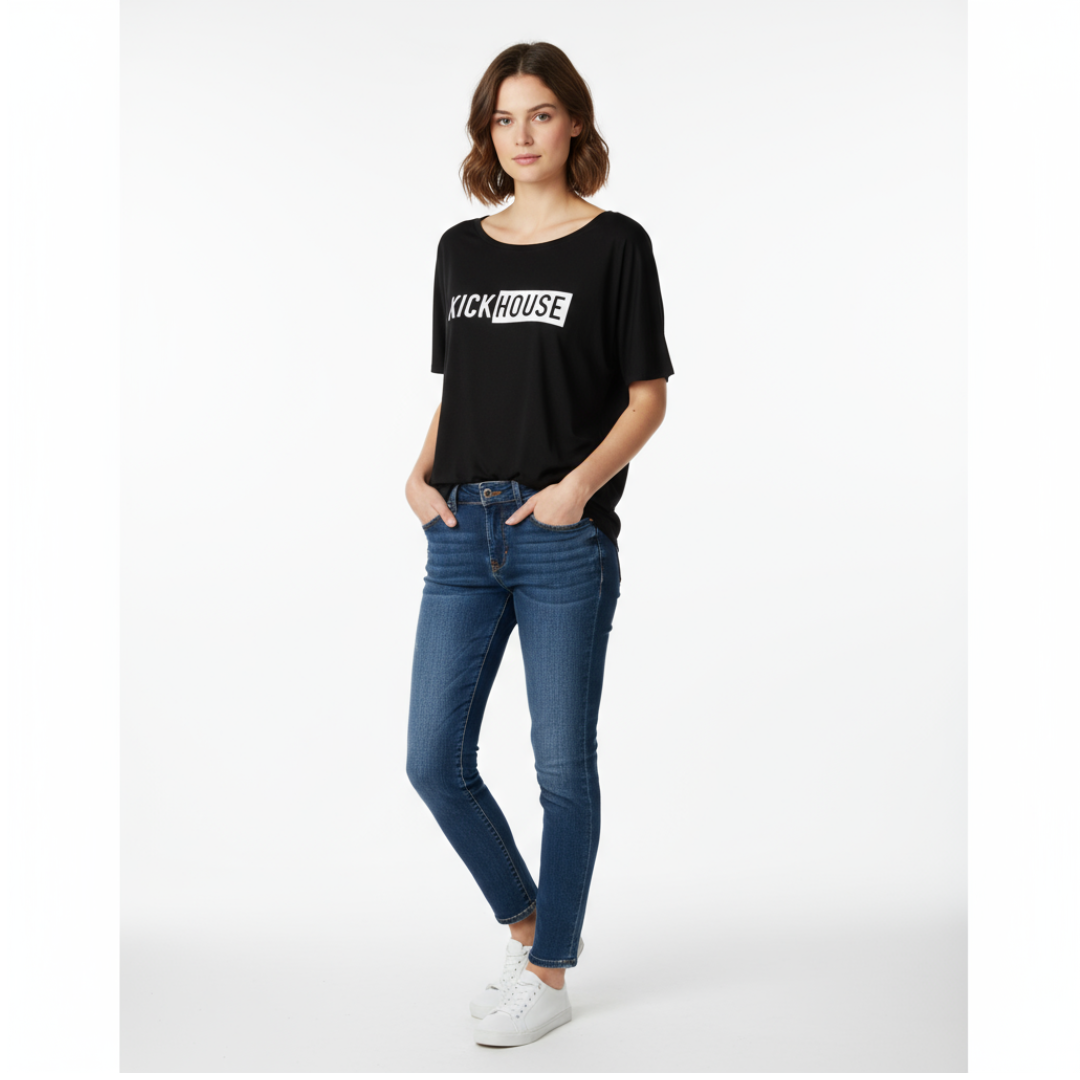 Linear Logo Women's Slouchy Tee Kickhouse Boxing
