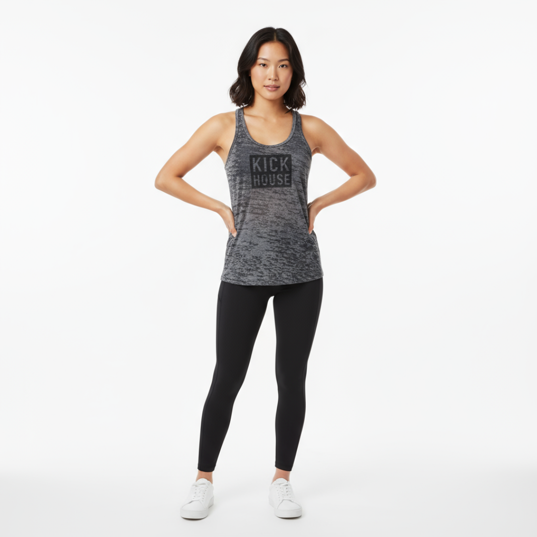 Stacked Ladies Burnout Tank Kickhouse Boxing