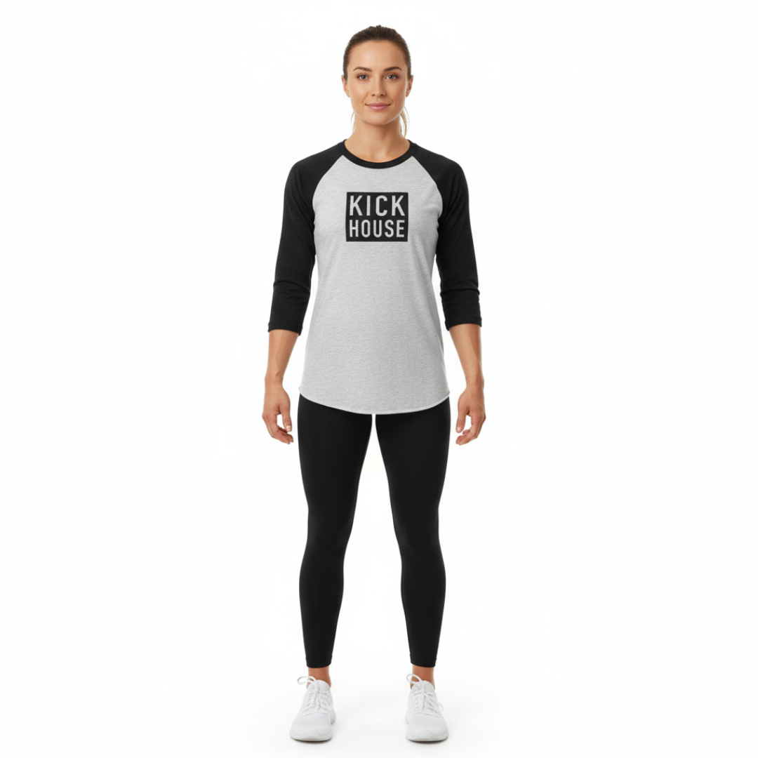 Ladies 3/4 Sleeve Raglan Kickhouse Boxing