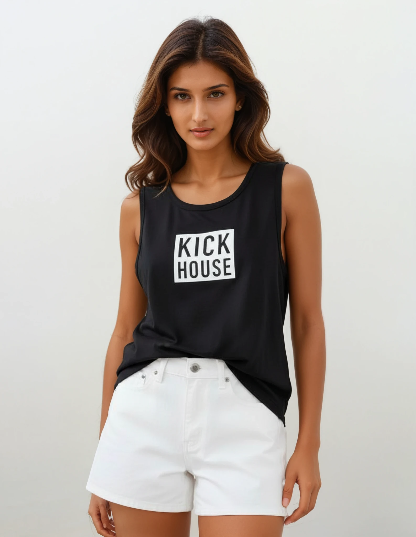Stacked Logo Women's Flowy Muscle Tank Kickhouse Boxing